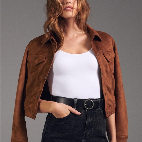 Abercrombie Faux Suede Trucker Jacket 
